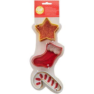 Wilton Koekjes Uitsteker Ster-Sok-Candy Cane Set/3