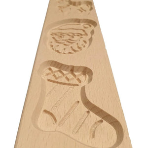 Speculaasplank Kerst (Rendier/Kerstman/Sok) (3x) 9x8cm.